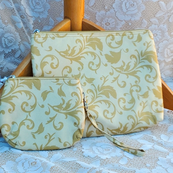 Makeup bags set of 2, New Celebrating Home Penelope Ann collection Golden Topaz - Picture 1 of 14